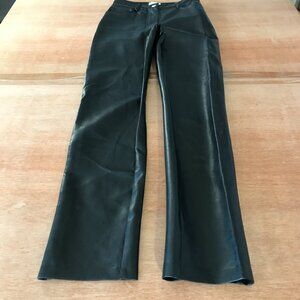 Wilfred Free Aritzia Daria Pants Women 0 Black Mid Rise Faux Leather Stretch